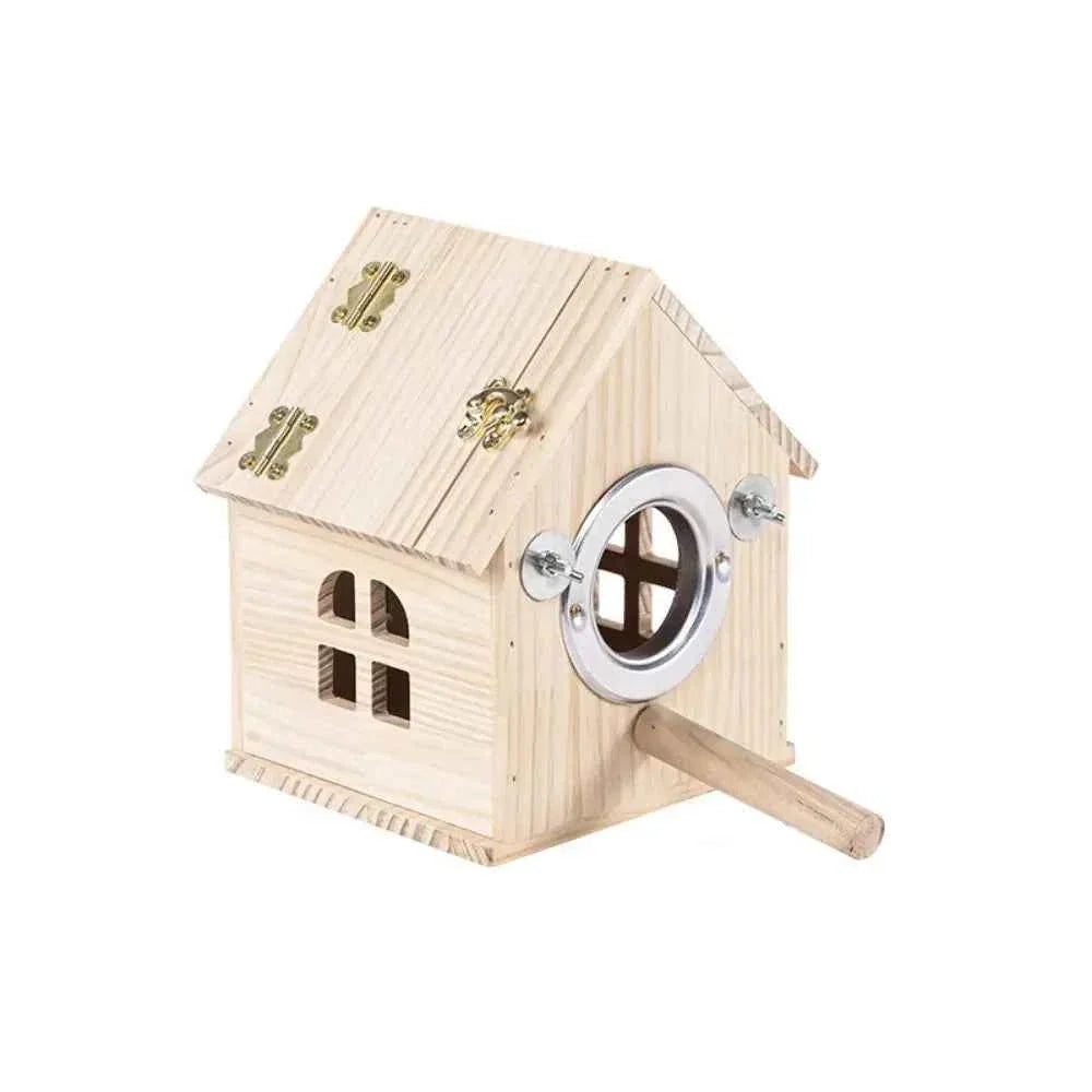 Practical Large Space Wood Bird House Rainproof Hanging Birds Breeding Box Sun Protection Bird Nest For Bird Cage