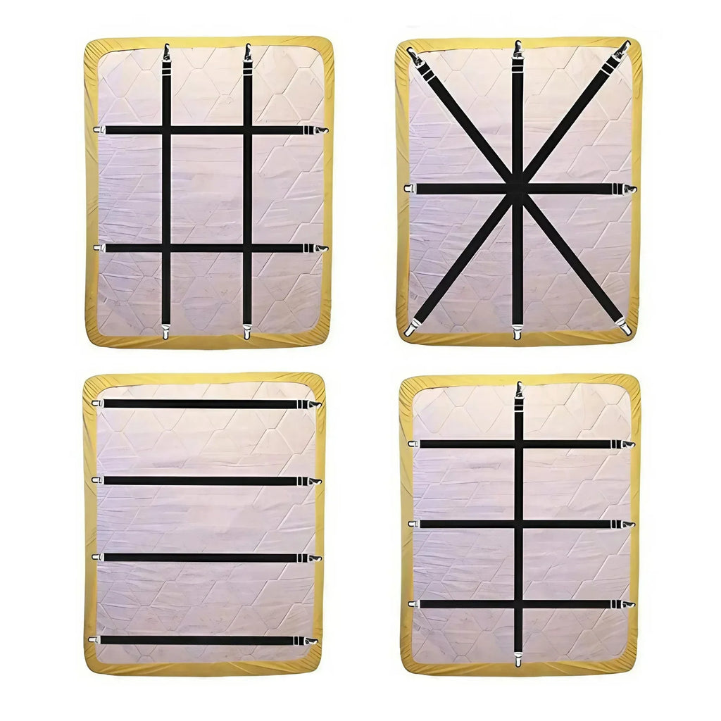 4PCS Double Clip Sheet Fasteners - Versatile Sheet Clips for Bed Sheets and Sofa Covers with Non-slip Adjustment