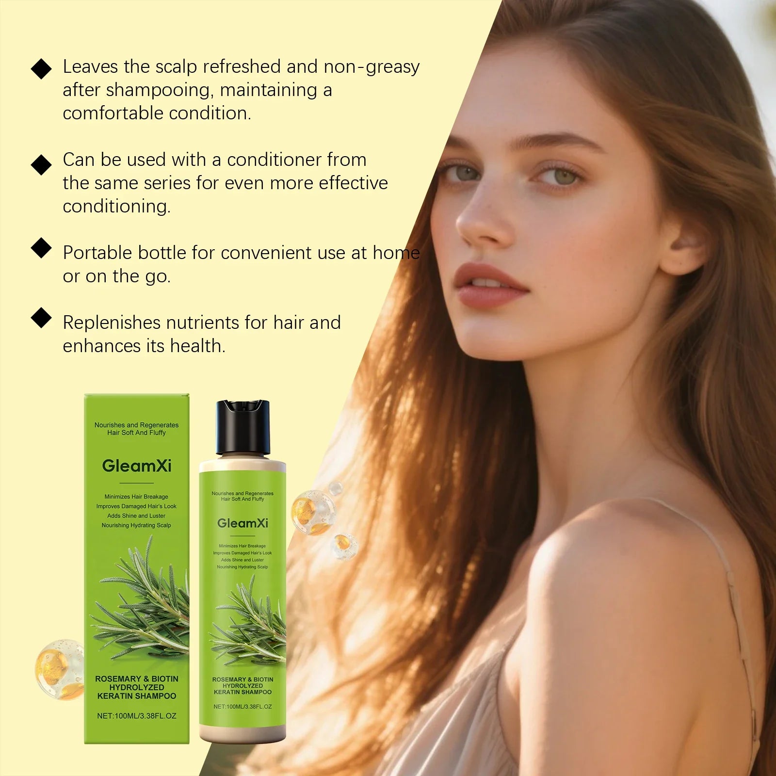 Rosemary Hair Care Shampoo with Biotin Moisturizing Scalp Treatment Volumizing Oil Control Daily Use Natural Hair Care