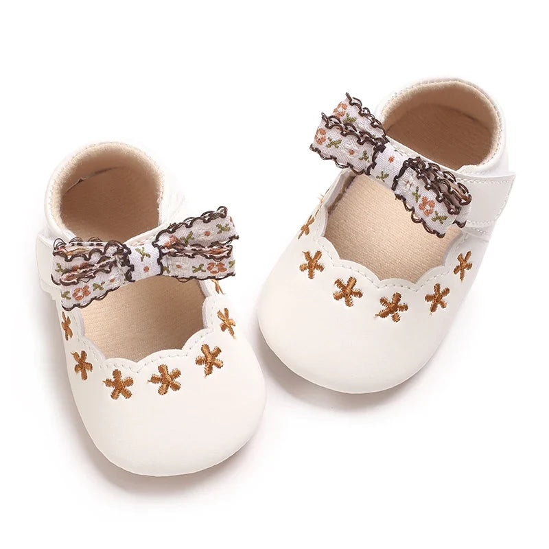 0-1year Baby Shoes Infant Pre-Walker Shoes Girls Princess Bow Shoes