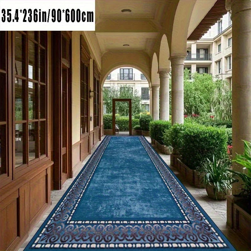 Blue Long Runner Rugs Bohe Carpet for Living Room Hallway Home Decor Kitchen Floor Mat Laundry Rugs Finely Edged Balcony  Mat