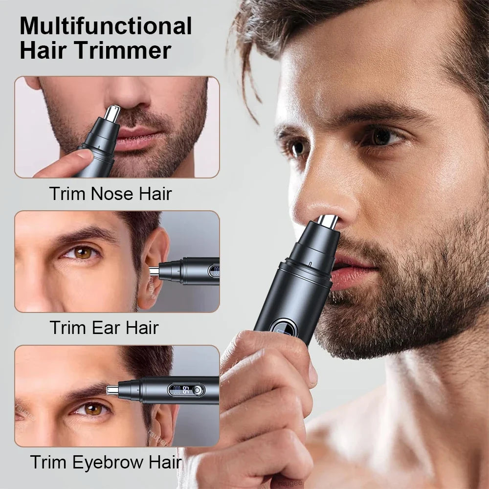 Mini Nose Hair Trimmer Rechargeable Automatic Shaving Nose Eyebrow Ear Painless Hair Clipper Electric Nose Hair Trimmer for Men