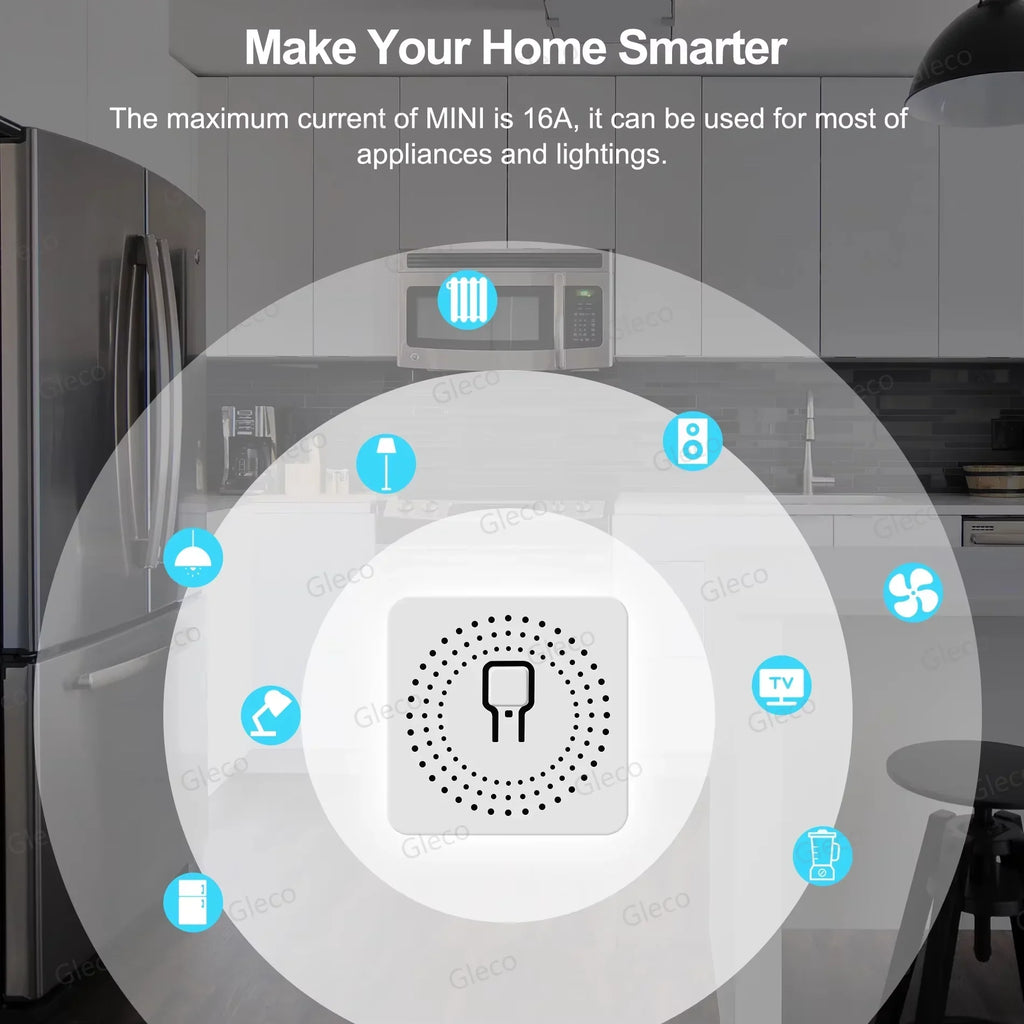 ZigBee Smart Mini Smart Light Switch 1/2CH Breaker Relay 16A 2 Way Control Smart Life APP Voice Control For Tuya Alexa Google