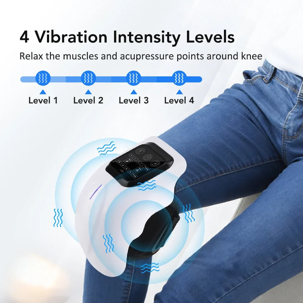 Cordless Knee Massager Red Light Massage with LED Screen Infrared 4 Levels Heating Vibration Leg Knee masajeador Adjustable Warm