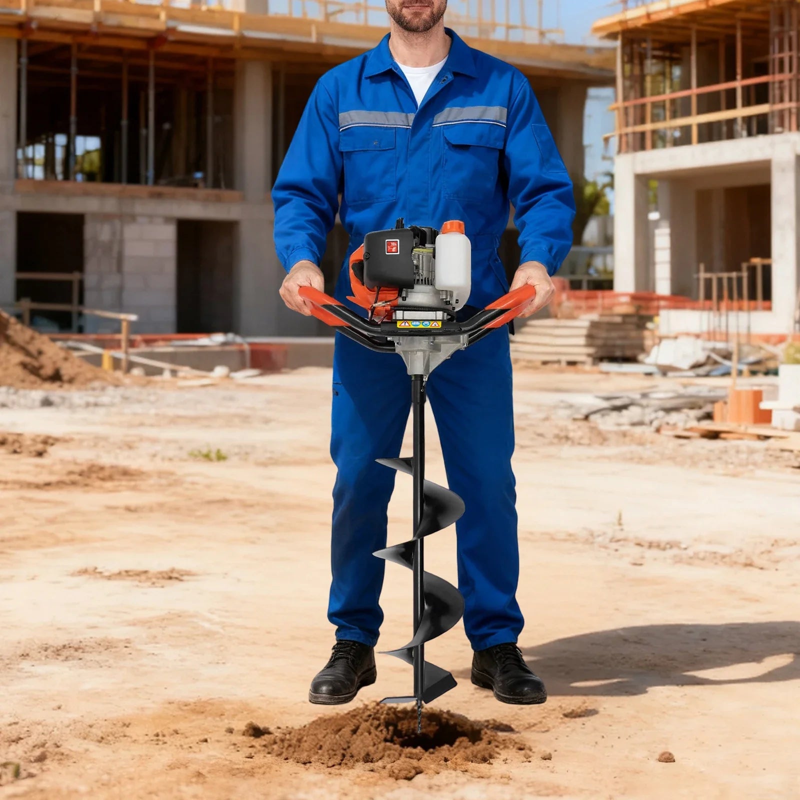 Gas Powered Post Hole Digger With Carbon Steel Bits