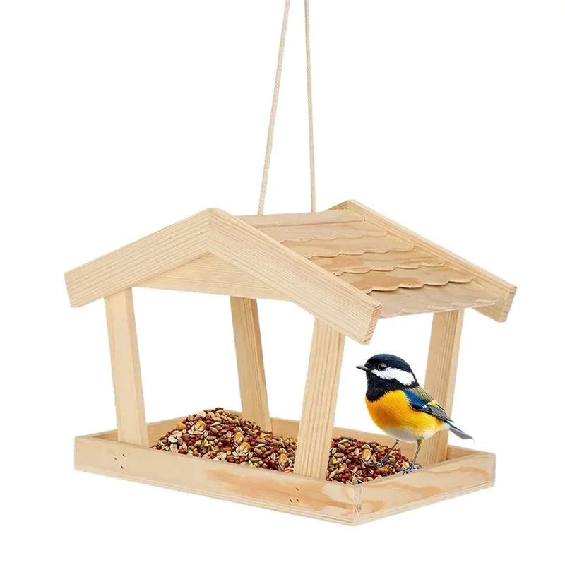 B84B-Feeding Station For Birds Outdoor Bird Feeder House Pet Supplies Rustic Hummingbird Feeders For Yard Patio Porch Pathway
