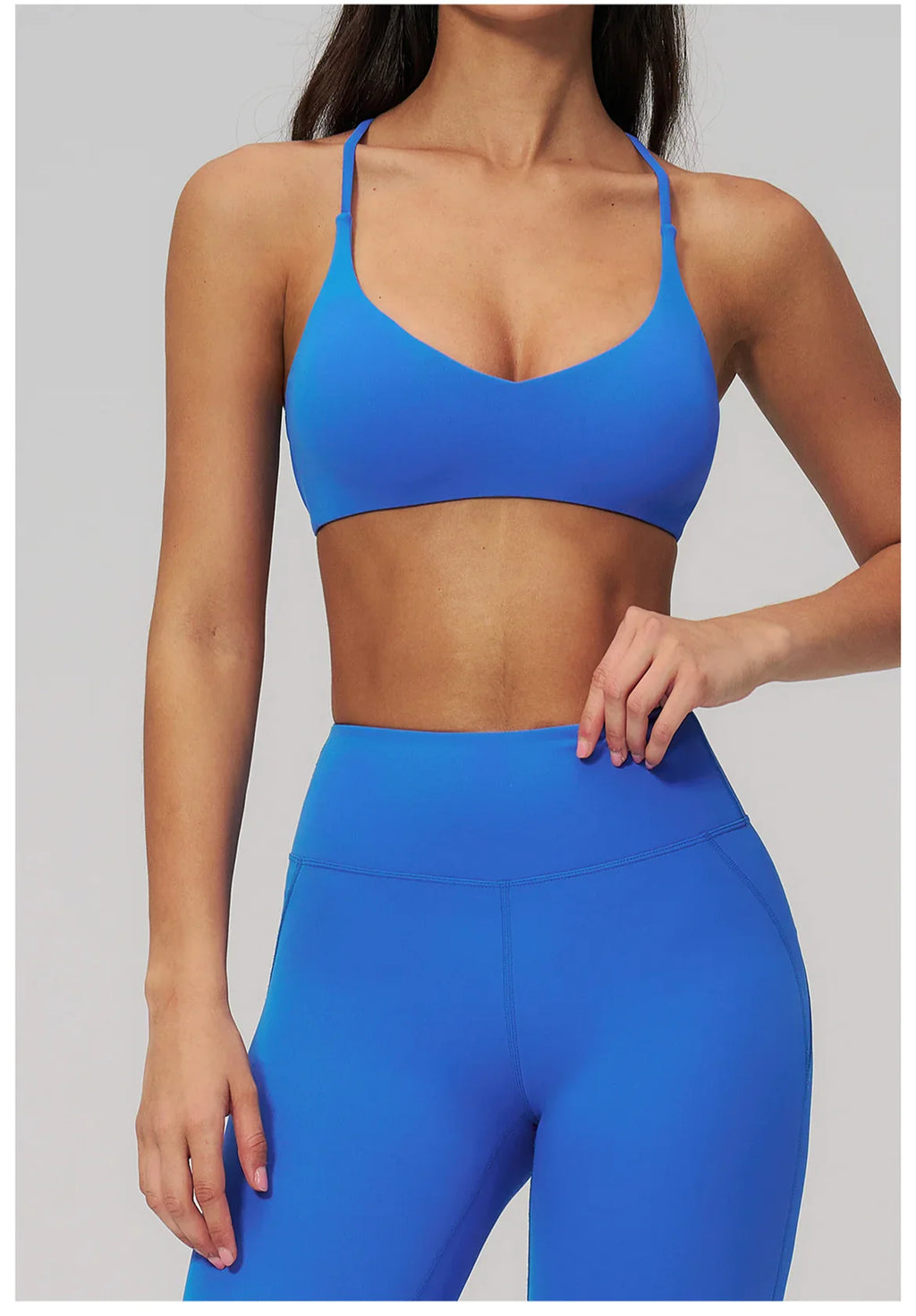 Summer U-Shaped Multi-Strap Cross Back Women Pilates Fitness Sports Bra Top Gym Yoga Athletic Tight Workout Jog With Chest Pad