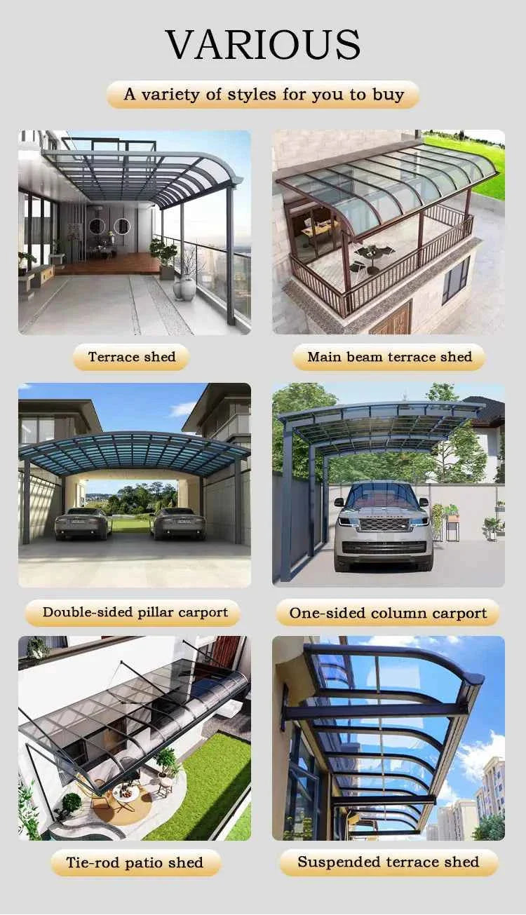 Pergola Gazebos Carport Canopy Garden Buildings Awning Sunroom Pavilion Houses Decoration Waterproof Shadow Patio Yard & Garden