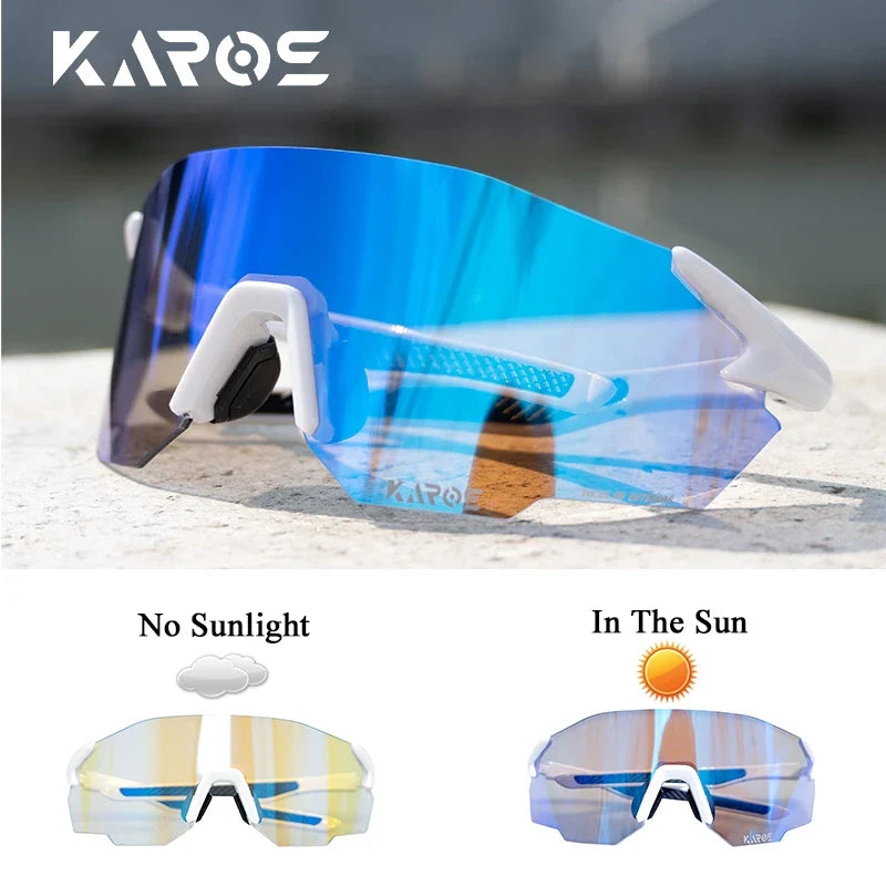 KAROS Photochromic Cycling Glasses MTB Road Bike Eyewear Men Women Outdoor Sports Sunglasses Adjustable Lens for Bicycle K01