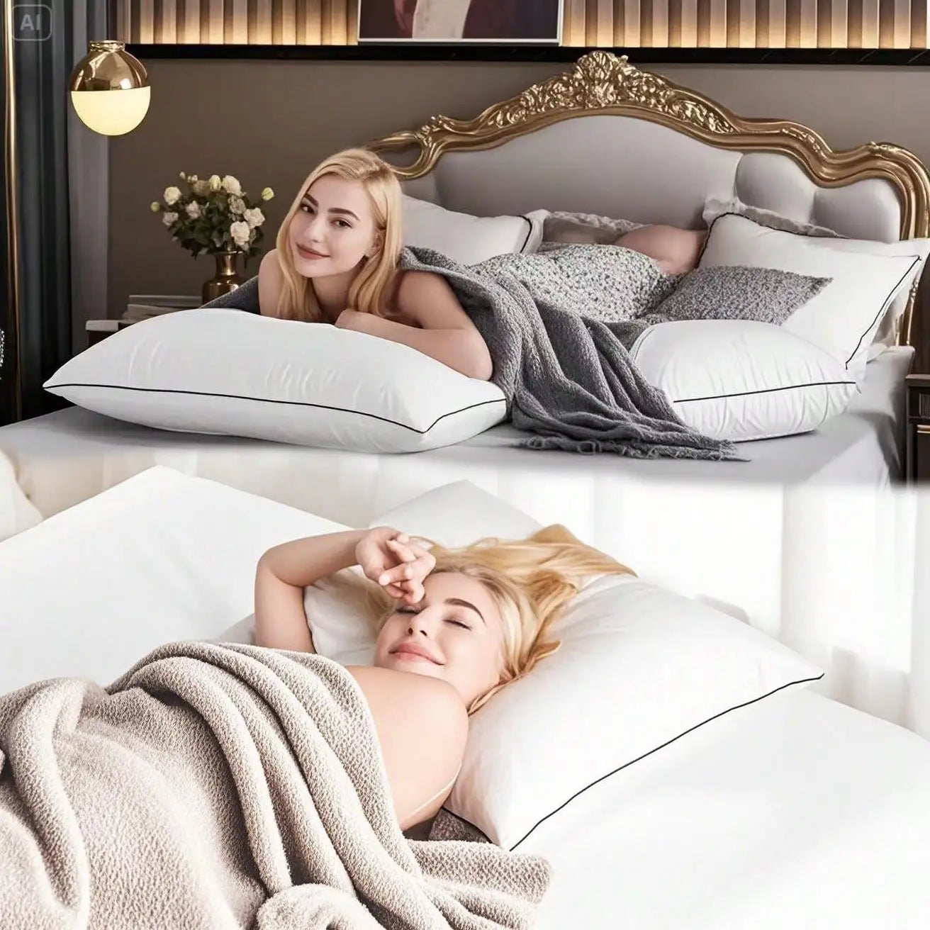 Deluxe Hotel Quality Pillows With Neck Support Hypoallergenic