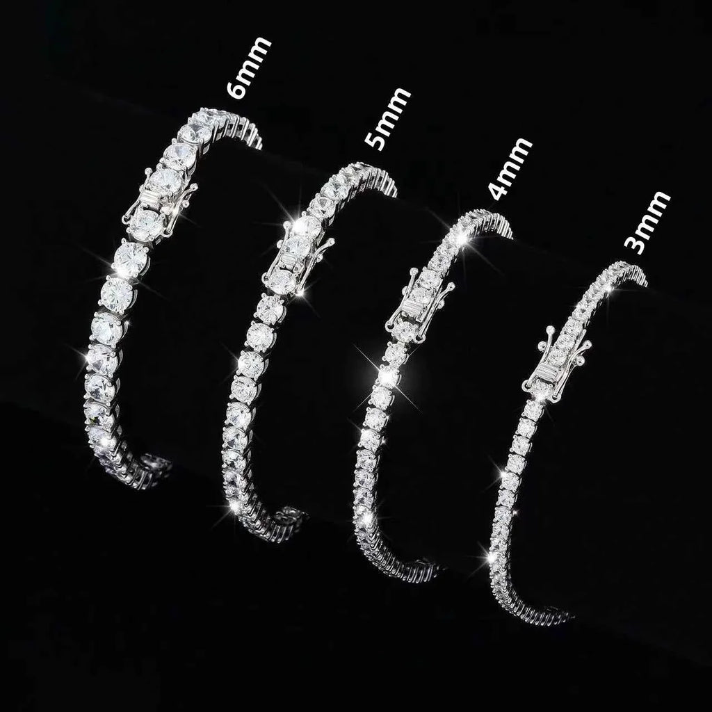 100% Real Moissanite Tennis Bracelet 925 Sterling Silver Plated 18K Gold with GRA Bracelet for Women Man Sparkling Party Jewelry