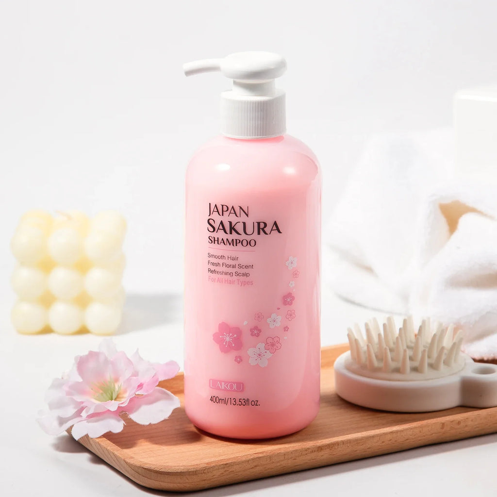 LAIKOU Japan Sakura Shampoo Repair Anti Split Ends Smooth Frizz Dry Hair