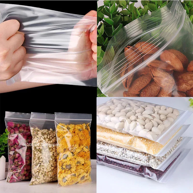 NONECN 100Pcs Small Transparent Zip Lock Bags Durable Storage