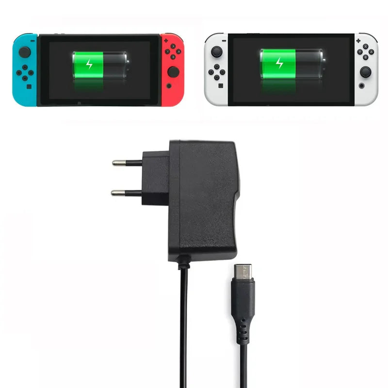 12W 5V 2.4A Type-C Replacement Charger For Switch OLED Lite NS NX Game Console USB-C Power Supply AC 100-240V US EU Plug