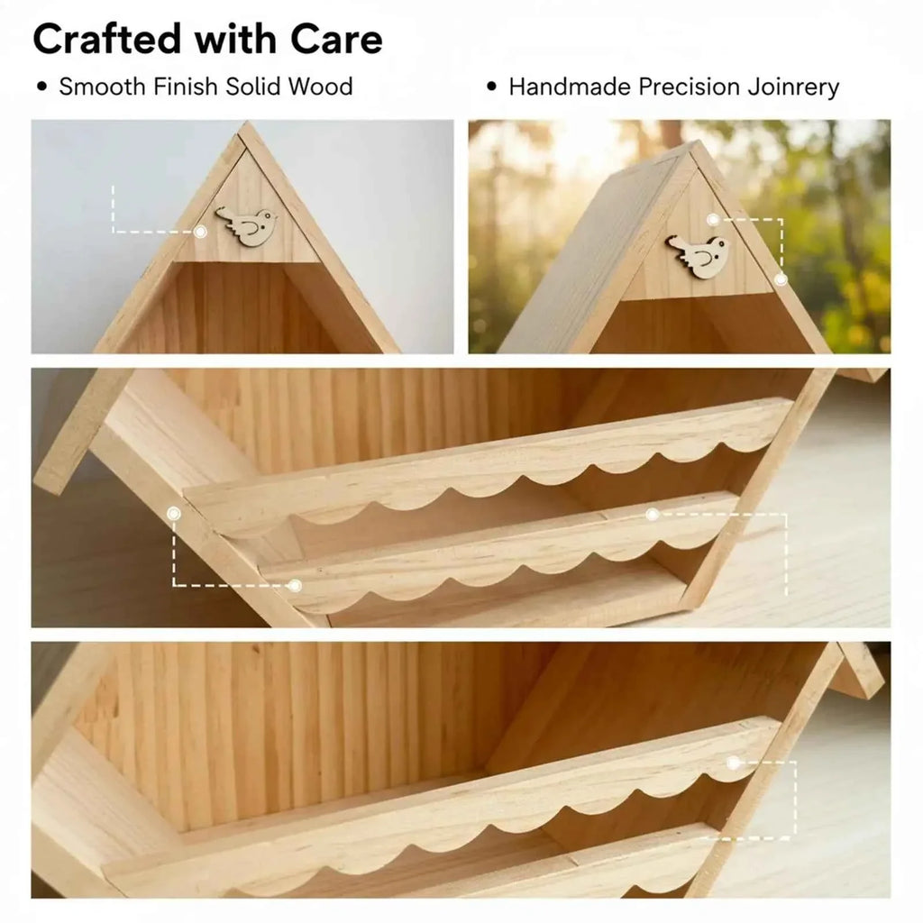 Bird House Wooden Finch Nesting Habitat Garden Wild Birds House for Sparrow Swallow Wren Chickadee Pigeon Outdoor Garden