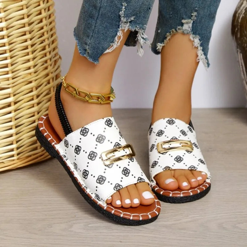 Women Casual Beach Holiday Luxury Sandals 2024 Summer New Fashion Outdoor Flat Sandals Open Toe Sandals Women Shoes for Women