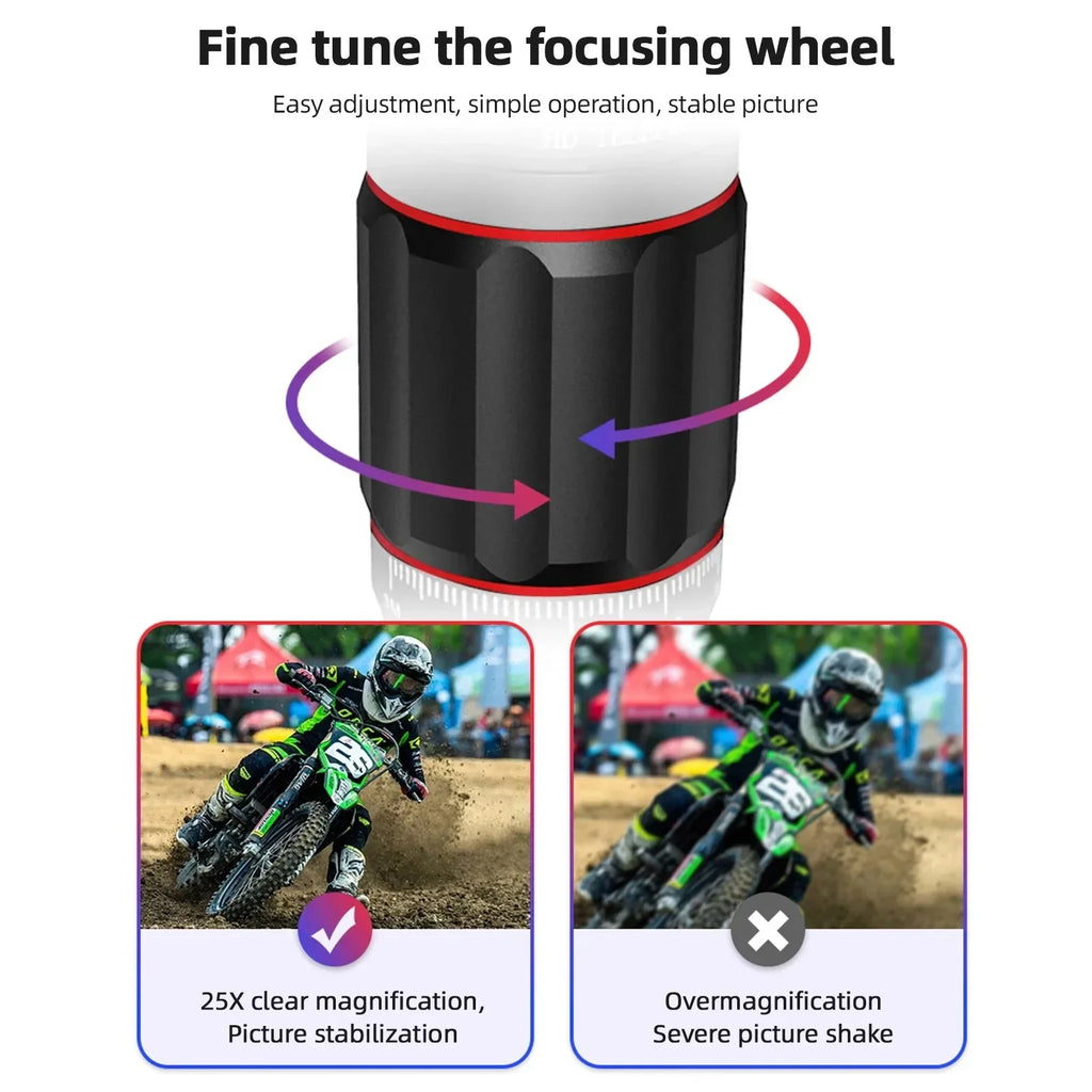 25X Phone Telephoto Lens Kit Phone Holder Portable Tripod Stabilizer Highpower Zoom Concerts Contest Outdoor Observation Animal