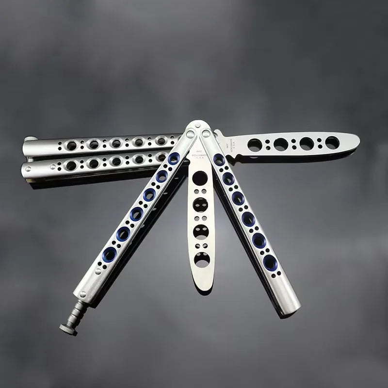 Folding Butterfly Knife Trainer Stainless Steel Pocket Practice Training Uncut Tool for Outdoor Games Hand Movements