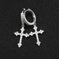 Gold Silver Cross Earrings