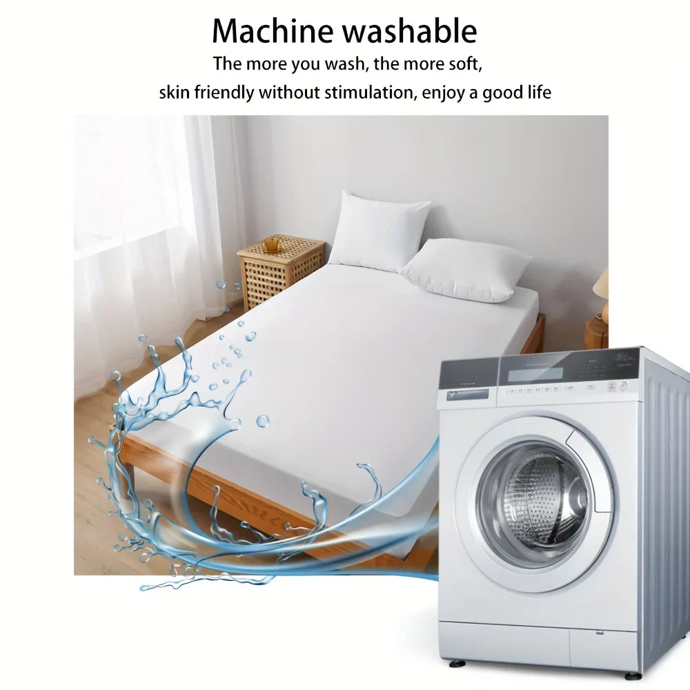 1pc Cooling Fitted Sheet Made of 100% Cooling Nylon, Waterproof Bed