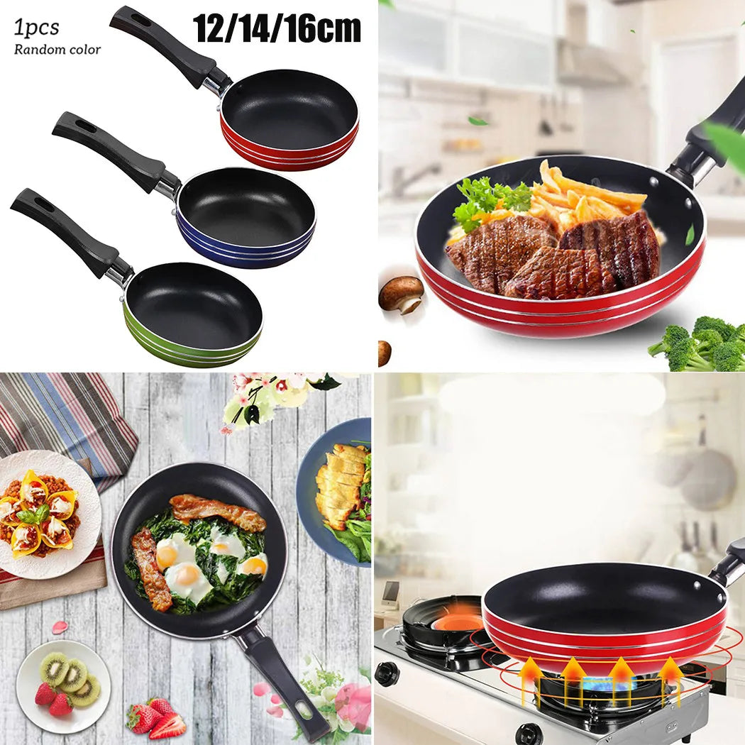 12cm/14cm/16cm Mini Frying Pan Non-Stick Steel Frypan Pot Saucepan for