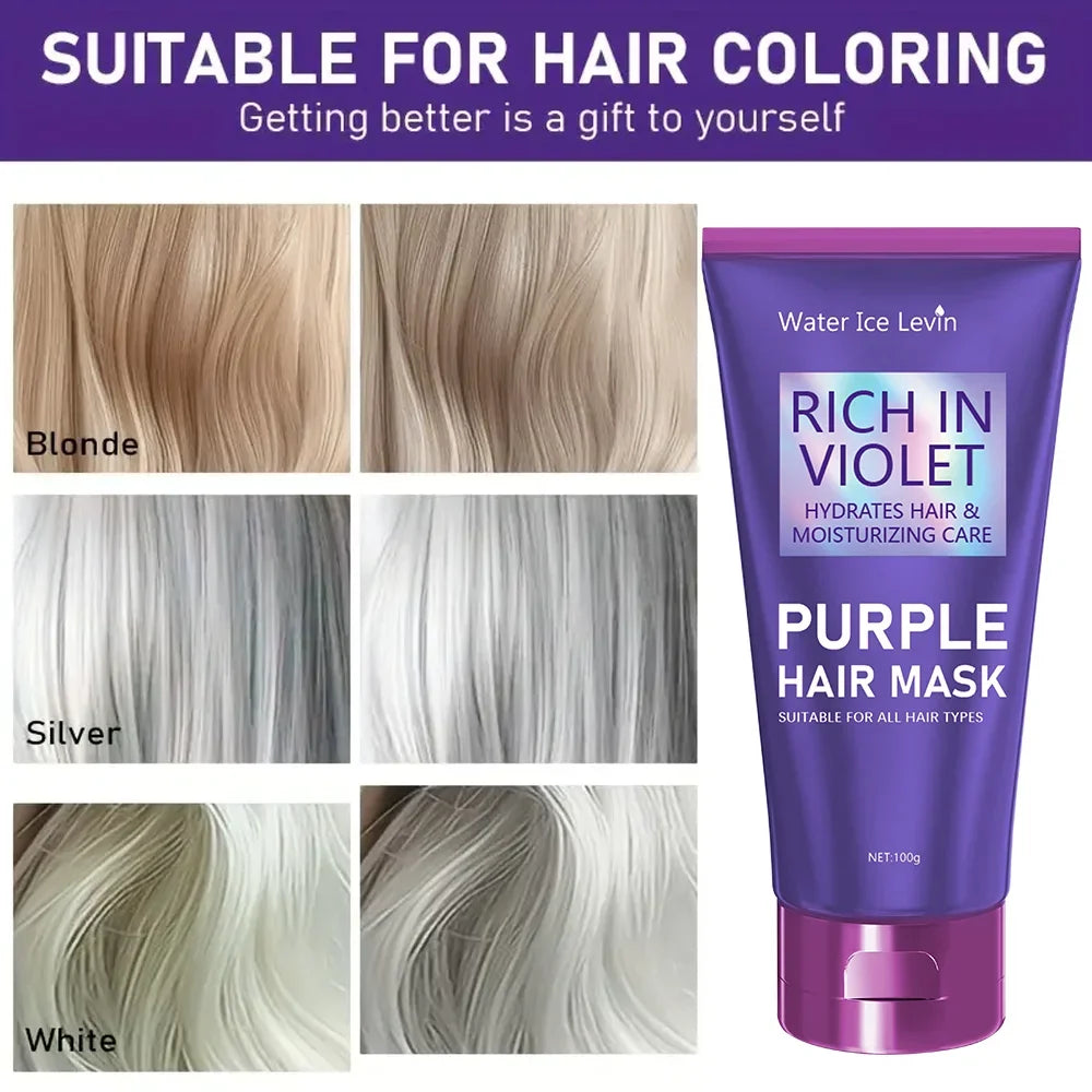 Purple Repair Hair Mask Keratin Deep Nourishing Dry Frizzy Damaged Treatment Collagen Magical 5 Second Soft Shiny Care