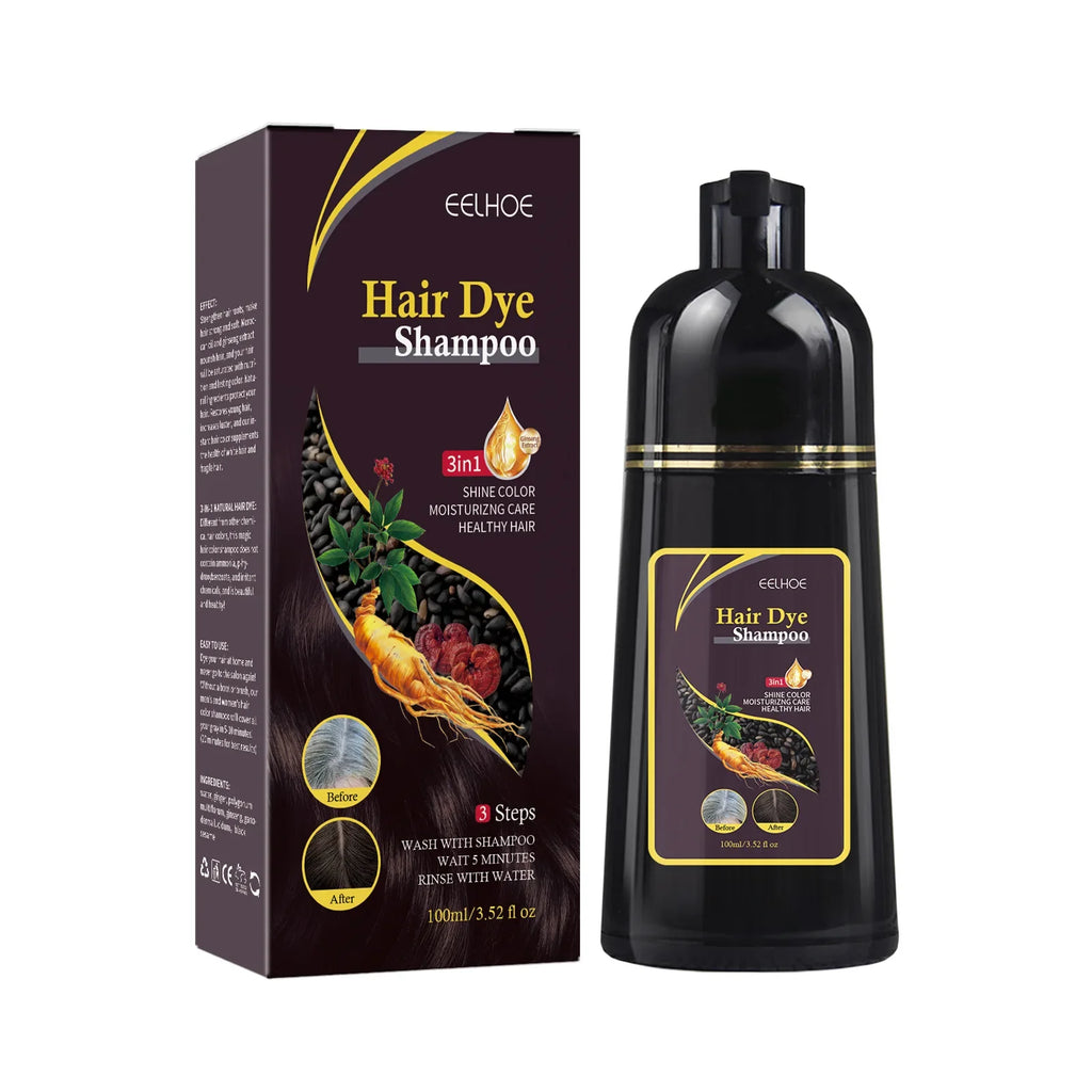 100ml Black Hair Shampoo 3 In1 Hair Dye Shampoo Repairing and Softening Shampoo Moisturizing Cleaning Hair Care for Women Men