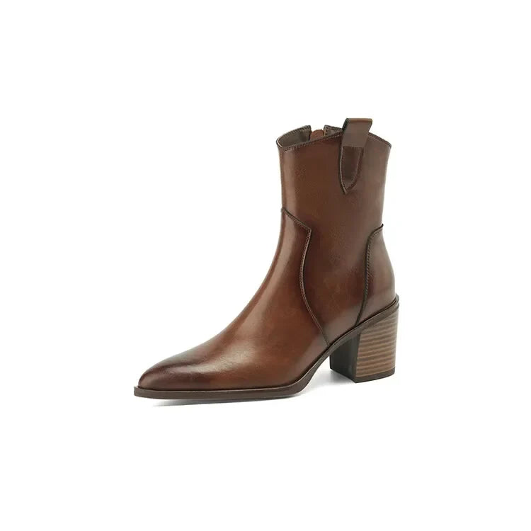 2026 Autumn Women Boots Women Shoes Pointed Toe Chunky Heel Boots Casual Winter Boots Short Modern Boots Chelsea High Heels