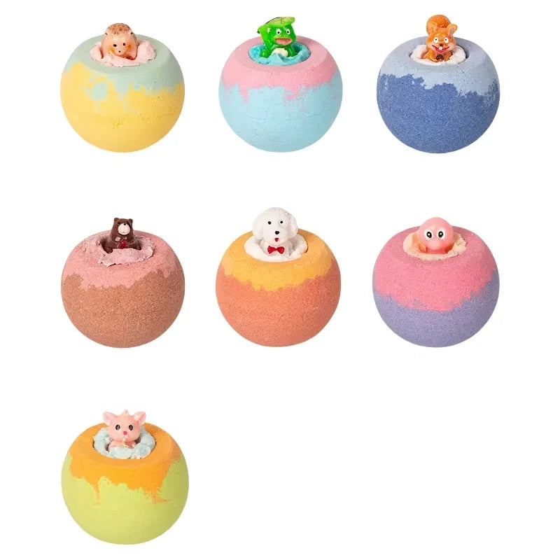 100G Bath Bombs for Kids with Surprise Toys Inside for Kids & Boys and Girls Holiday Bubble Bath with Cheerful Scent