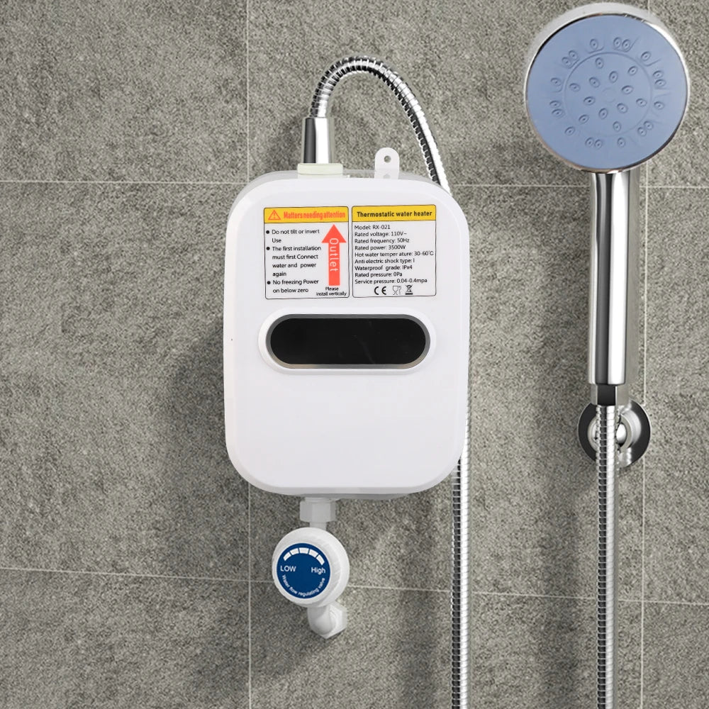 3500W Instant Electric Water Heater With LCD Display IPX4