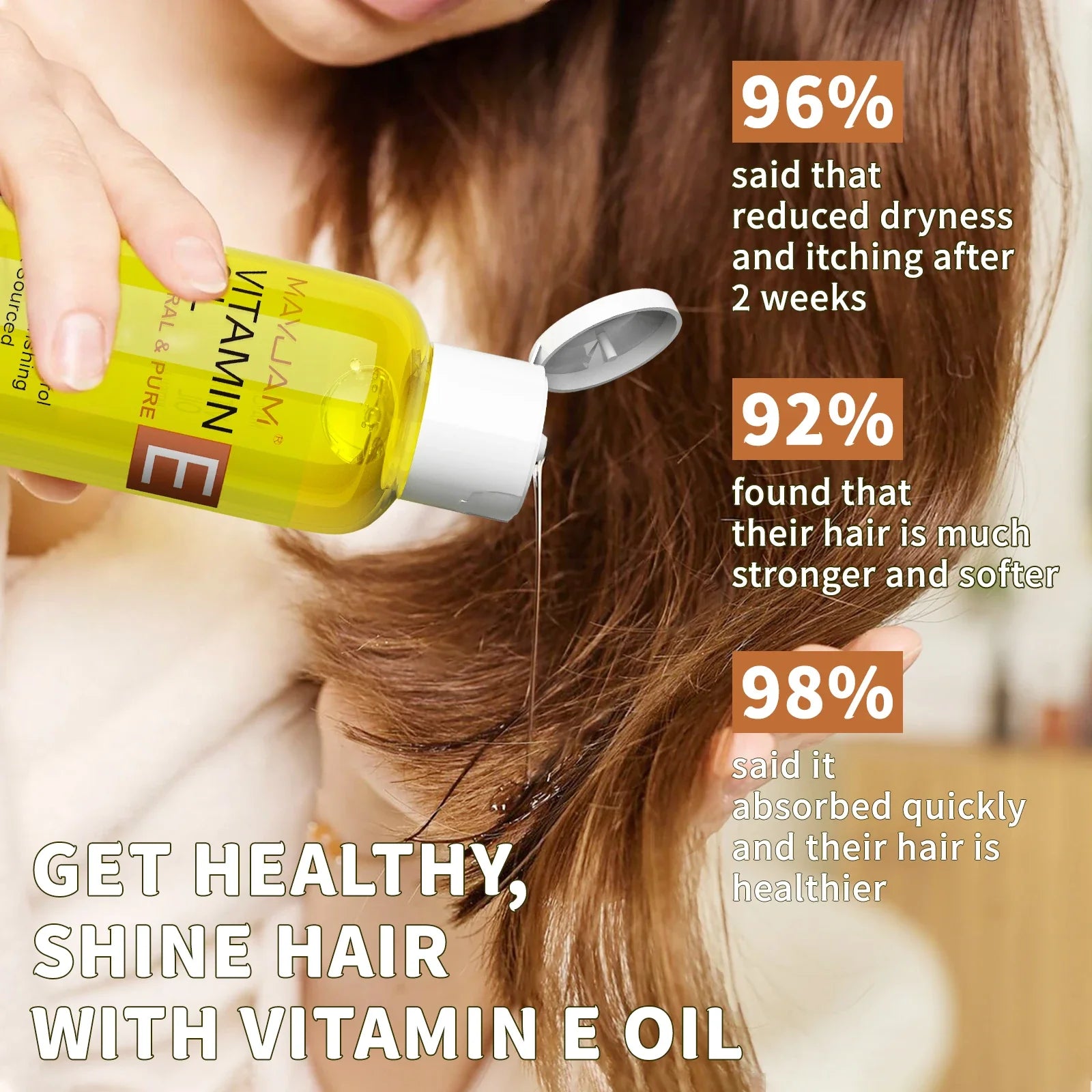 MAYJAM Natural & Pure Vitamin E Oil Skincare Moisturizing Brighten Skin Tone 118ml 236ml Face Care Oil