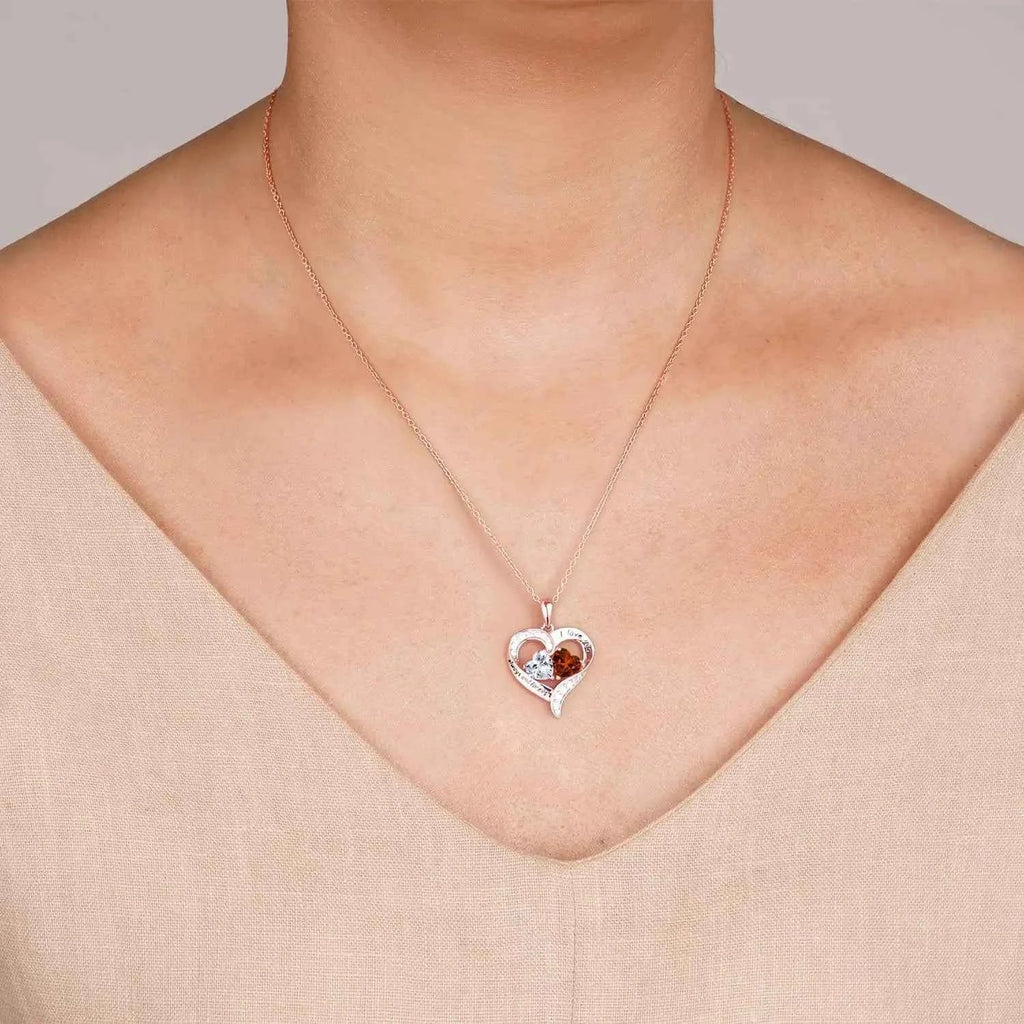 Elegant Red Heart Pendant Necklace with Rose Gift Box - Romantic Valentine’s Day, Birthday, or Mother’s Day Gift for Wife, Mom