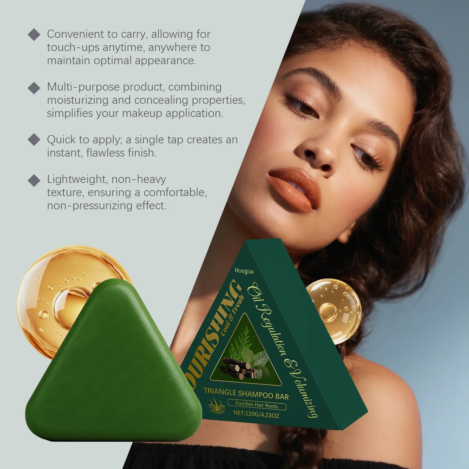 Herbal Usman Grass Shampoo Soap Cypress Leaf Polygonatum Herbal Plant Extract Refreshing Clean Oil Control Dandruff Itching 120g