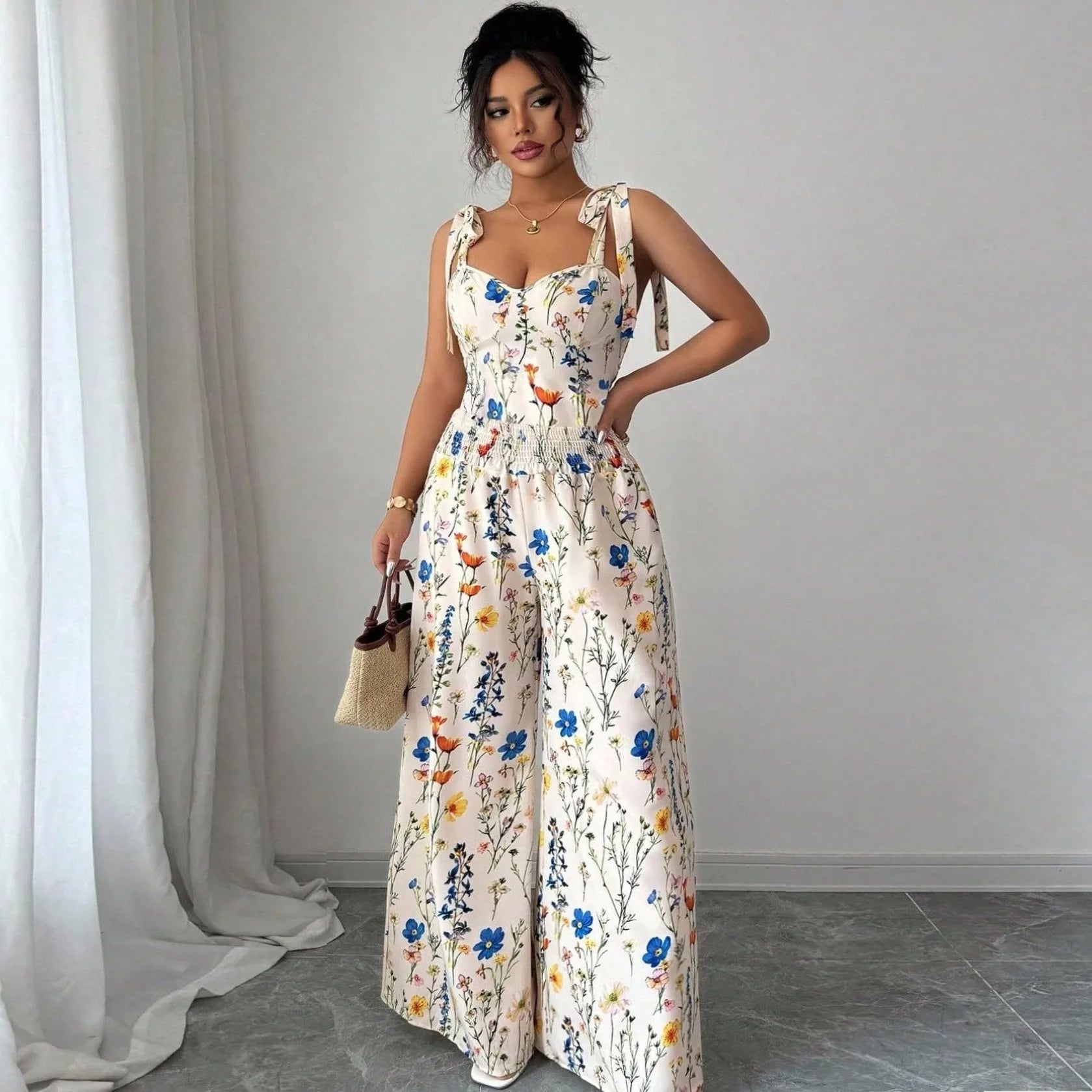 L-4XL Plus Size Women Clothing 2 Piece Sets New Matching Sleeveless Two Pieces Sets Tops And Pants Suits Outfits Clothing