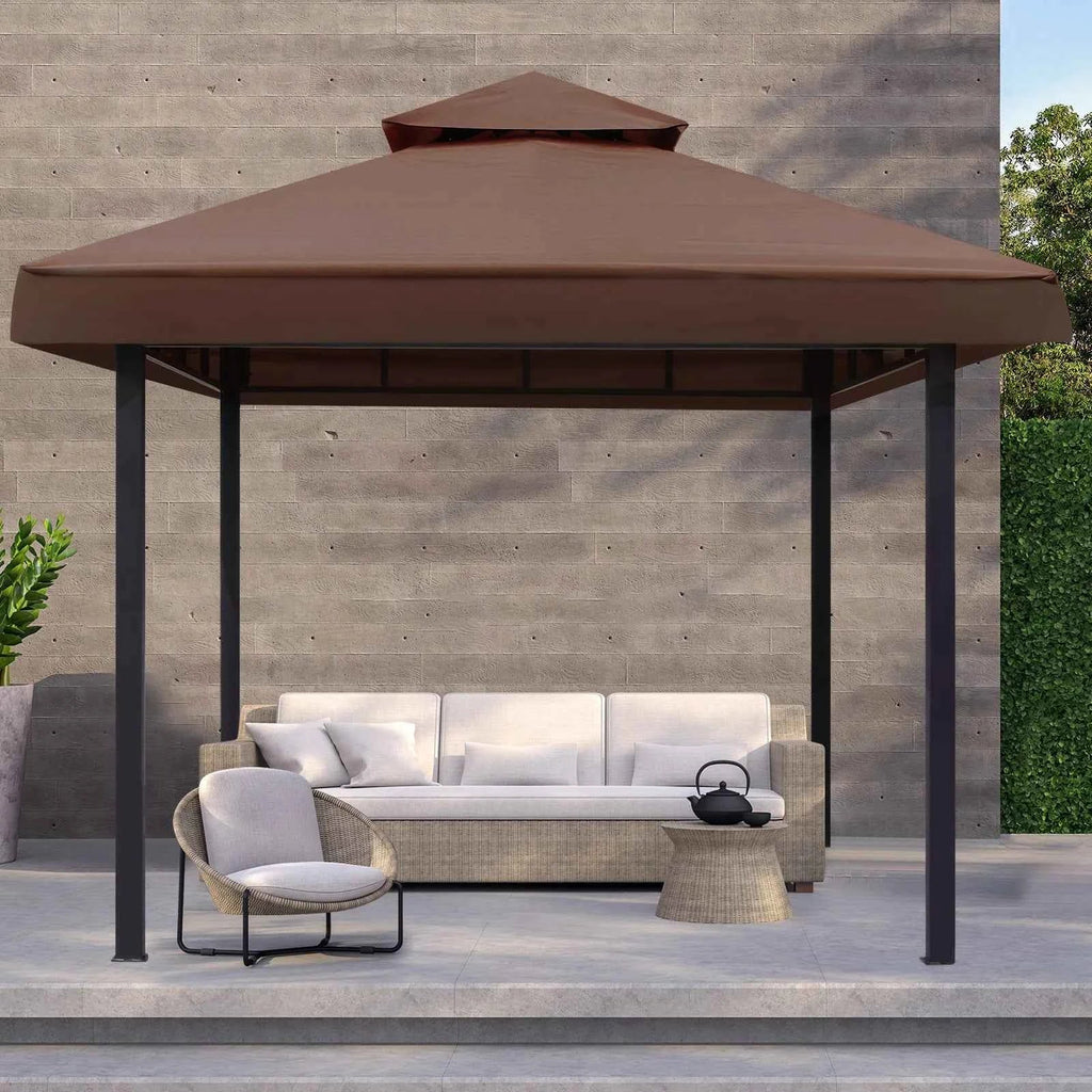 Grill Gazebo Replacement Canopy Roof, Outdoor BBQ Gazebo Top, Double Tiered Shelter Cover Roof ,for Yard Patio Garden Sunshade
