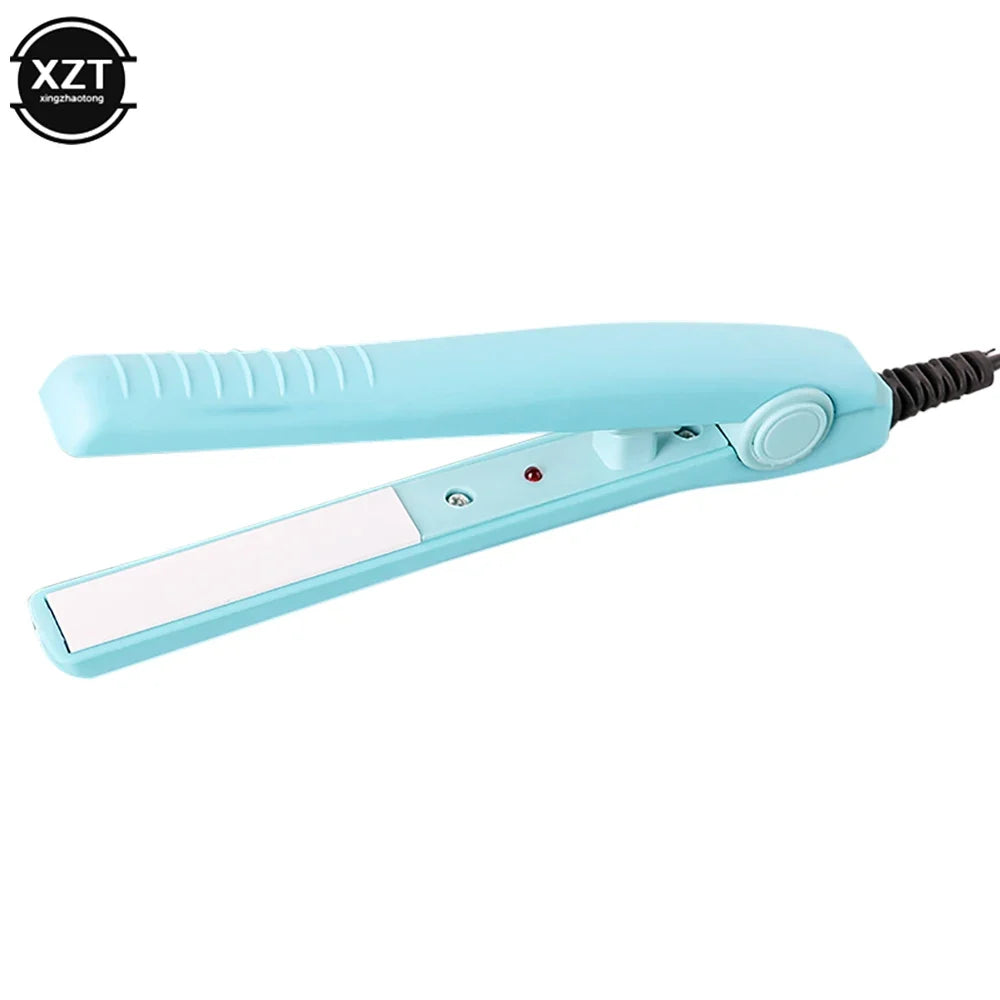 Portable 2 in 1 Curling Iron Ceramic Curling Iron and Straightener Mini Iron Straightener Plate Clip Hair Styling Tools