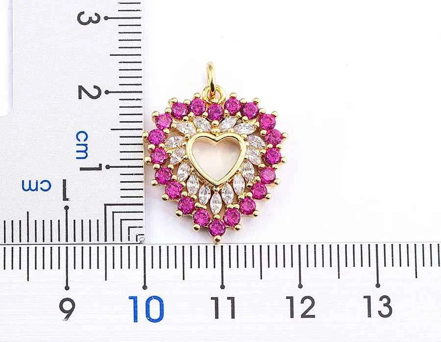 Nidin New Arrival Romantic Heart Shape Sparkling Zircon Pendant Necklace 3 Colors For Women Female Fine Jewelry Gifts Wholesale