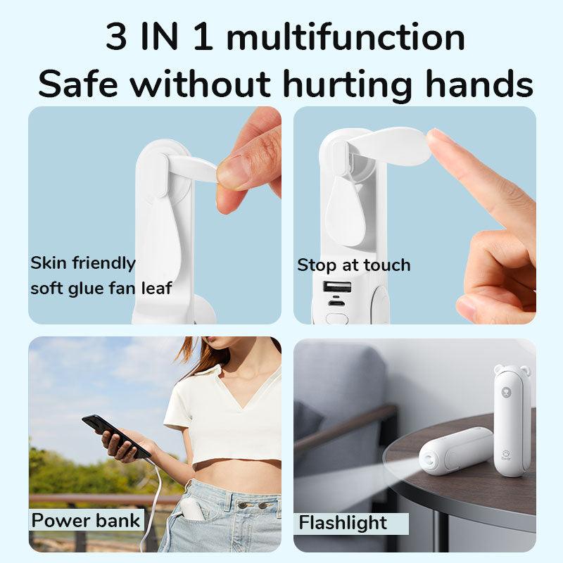 Mini Rechargeable 3in1 Pocket Fan