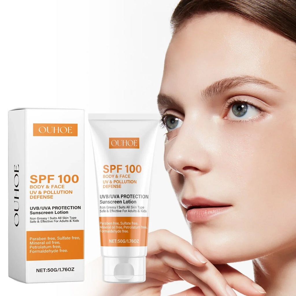 Facial Body Sunscreen Spf100 Anti Sun UV Protector Solar Skin Protective Sunblock Oil-Control Moisturizing Whitening Sun Cream