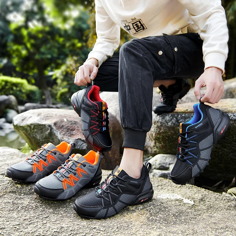 Men's Hiking Shoes All-terrain Outdoor Sports Shoes Breathable Mesh Non-slip Wear-resistant Hiking Shoes Outdoor Cycling Shoes