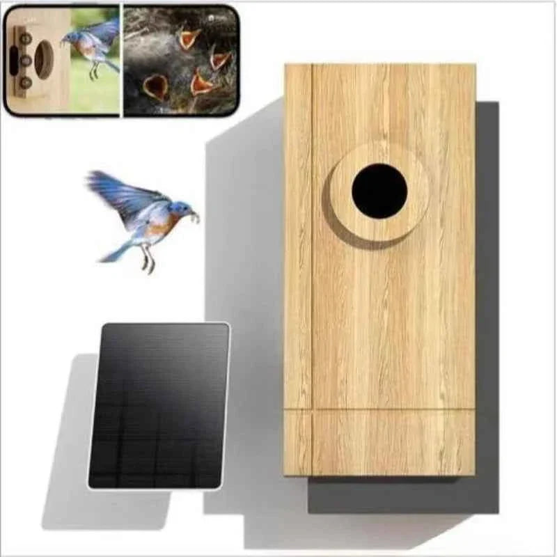 Wooden Pet Bird House Bird Hanging Warm Breeding Box Visual Viewing Outdoor Bird Cage Nest Rest Nurturing Young Cubs Place Box