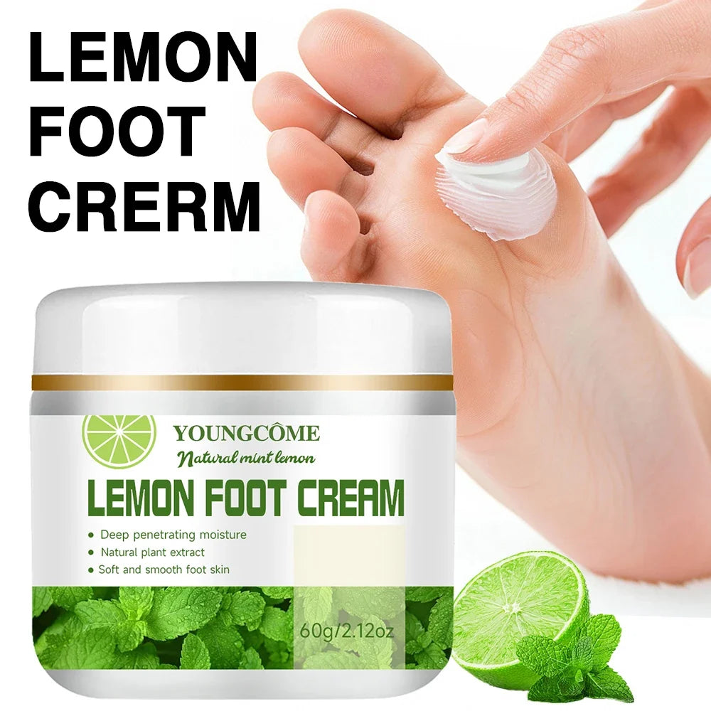 LEMON Foot Cream Heel Cracking Repair Products Exfoliation Dead Skin Removal Softening Moisturize Smooth Skin Care Natural Hand