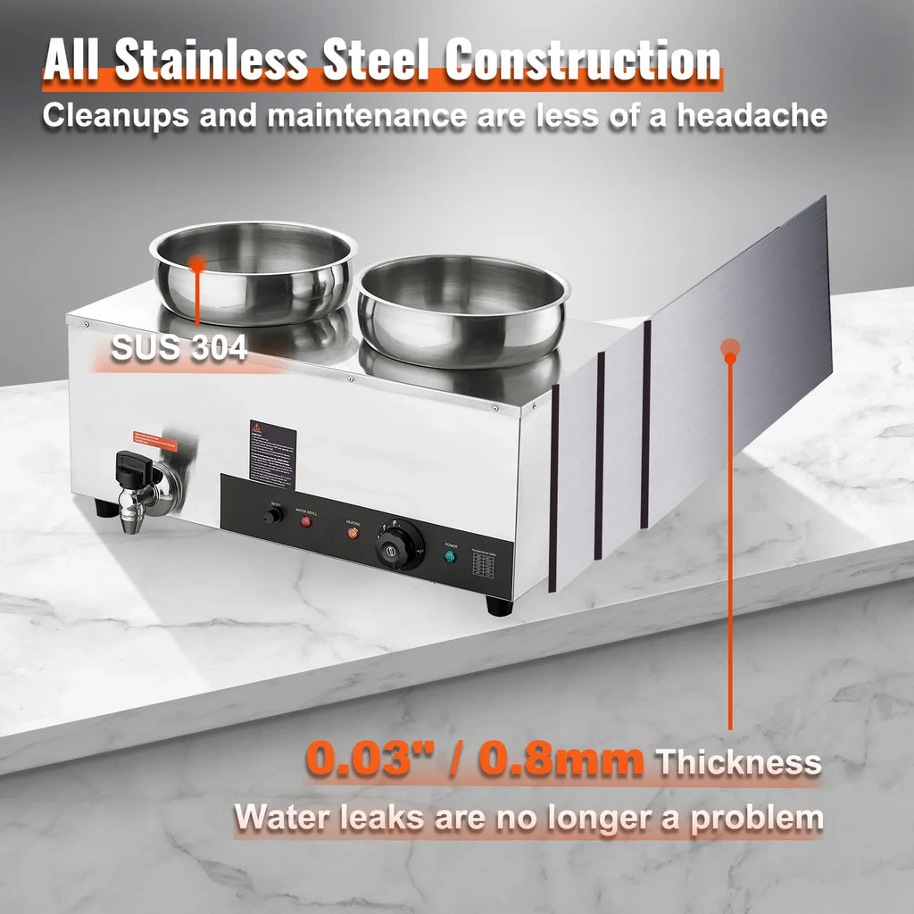 SucceBuy Electric Soup Warmer Stainless Steel Commercial Kitchens