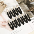 12Pcs Elegant Shiny With Pearls , Imitation Diamonds, Plastic Rhinestone Leaf Hair Clips Solid Romantic Party Hair Decorations