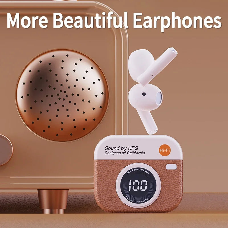 Q86 Bluetooth 5.3 Wireless Headphones Power LED Digital Display 24hours Endurance HiFi Gaming Headsets Waterproof Sports Earbuds