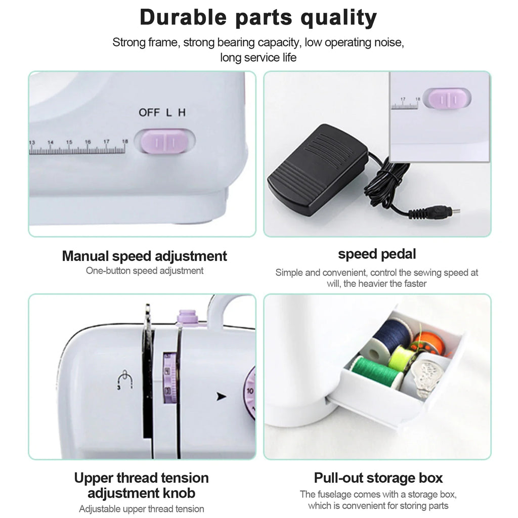 12 Stitch Mini Electric Sewing Machine for Home Use