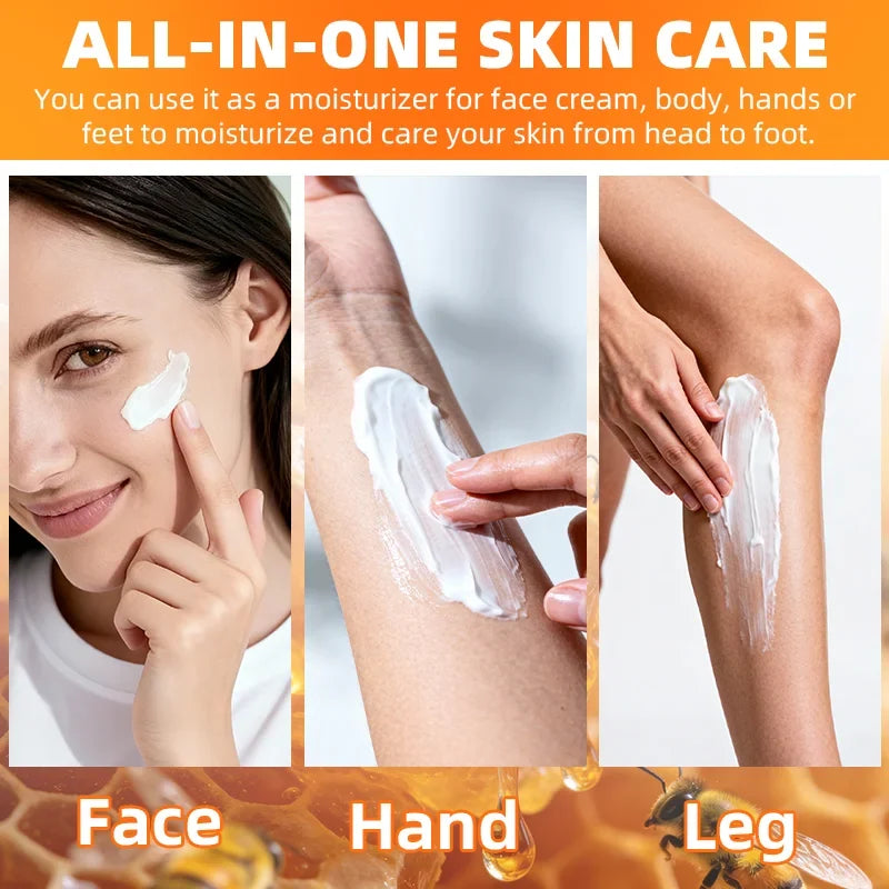 YUITIKUE 25% Shea Butter Body Cream 100g - 48H Moisturizer for Face, Body, Hands & Feet, Honey & Vitamin E, All-in-One Care