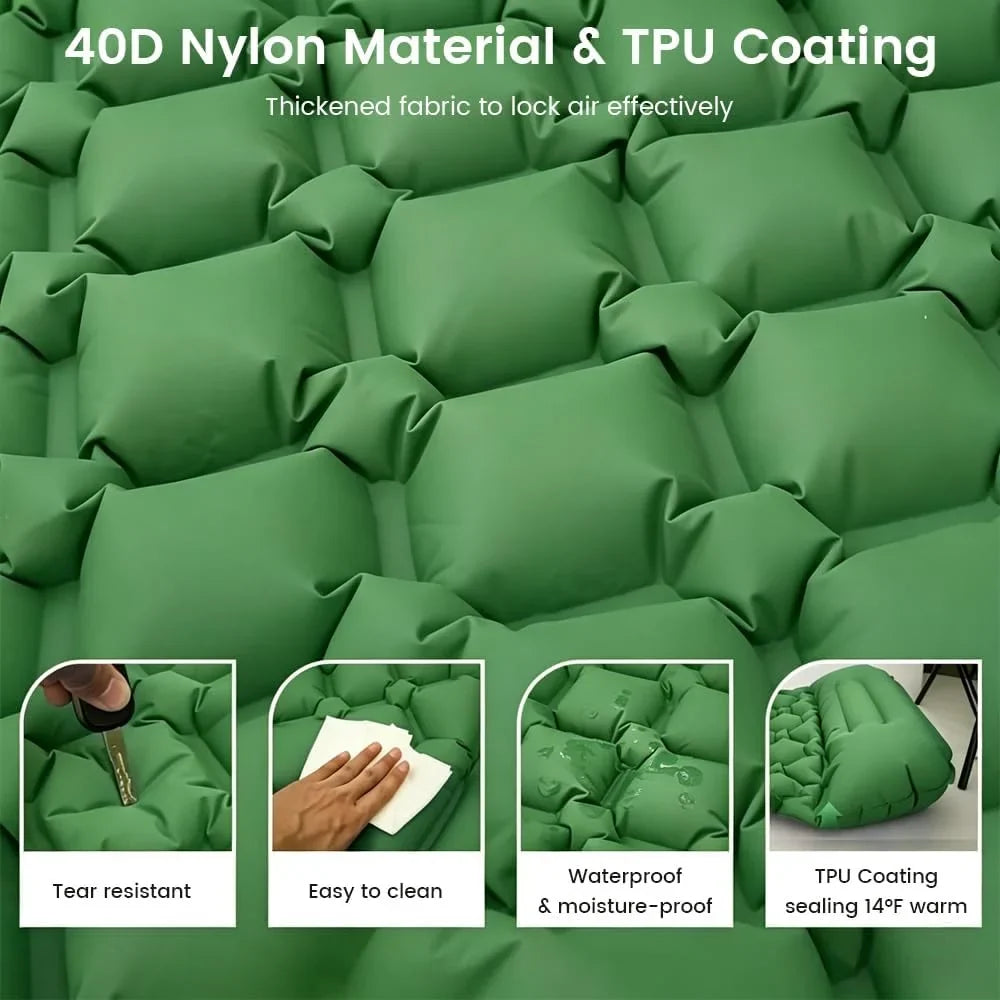 Sleeping Pad for Camping with Pillow, Ultralight Air Mattress for Camping, Built-in Pump, Self Inflating Sleeping Mat Camping