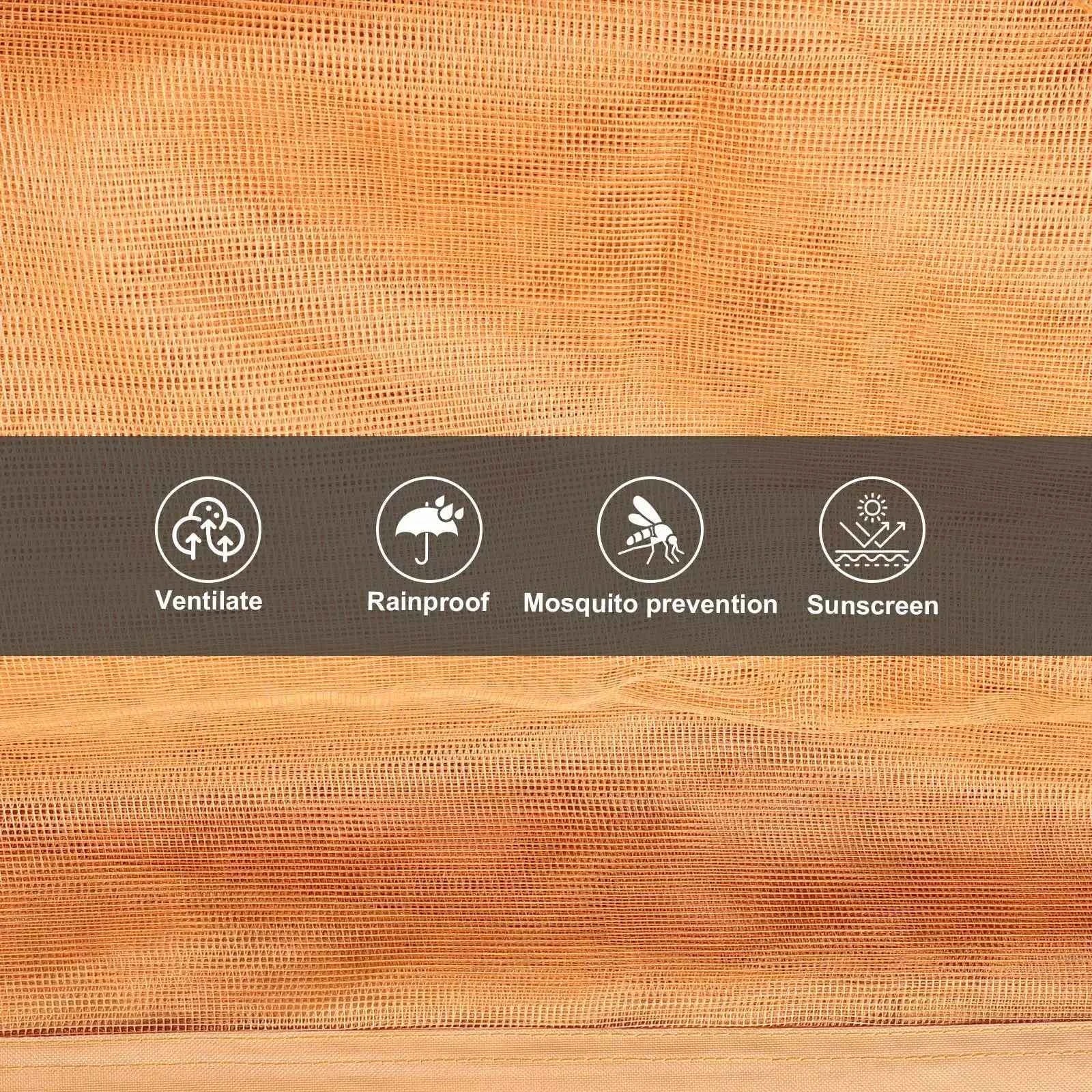 Gazebo Universal Replacement Mosquito Netting Outdoor Gazebo Canopy 4-Panel Screen Walls with Zipper (Mosquito Net Only)