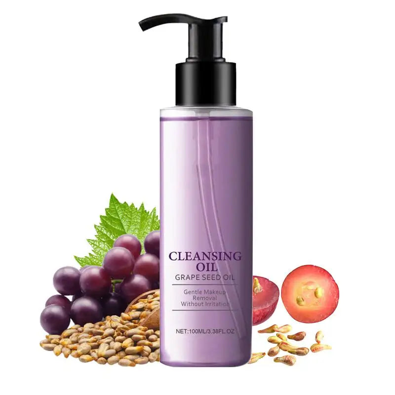 Facial Cleansing Oil Non-Greasy Facial Cleanser Moisturizing Grape Oil Makeup Remover Mild Non-irritating face Cleansing oil
